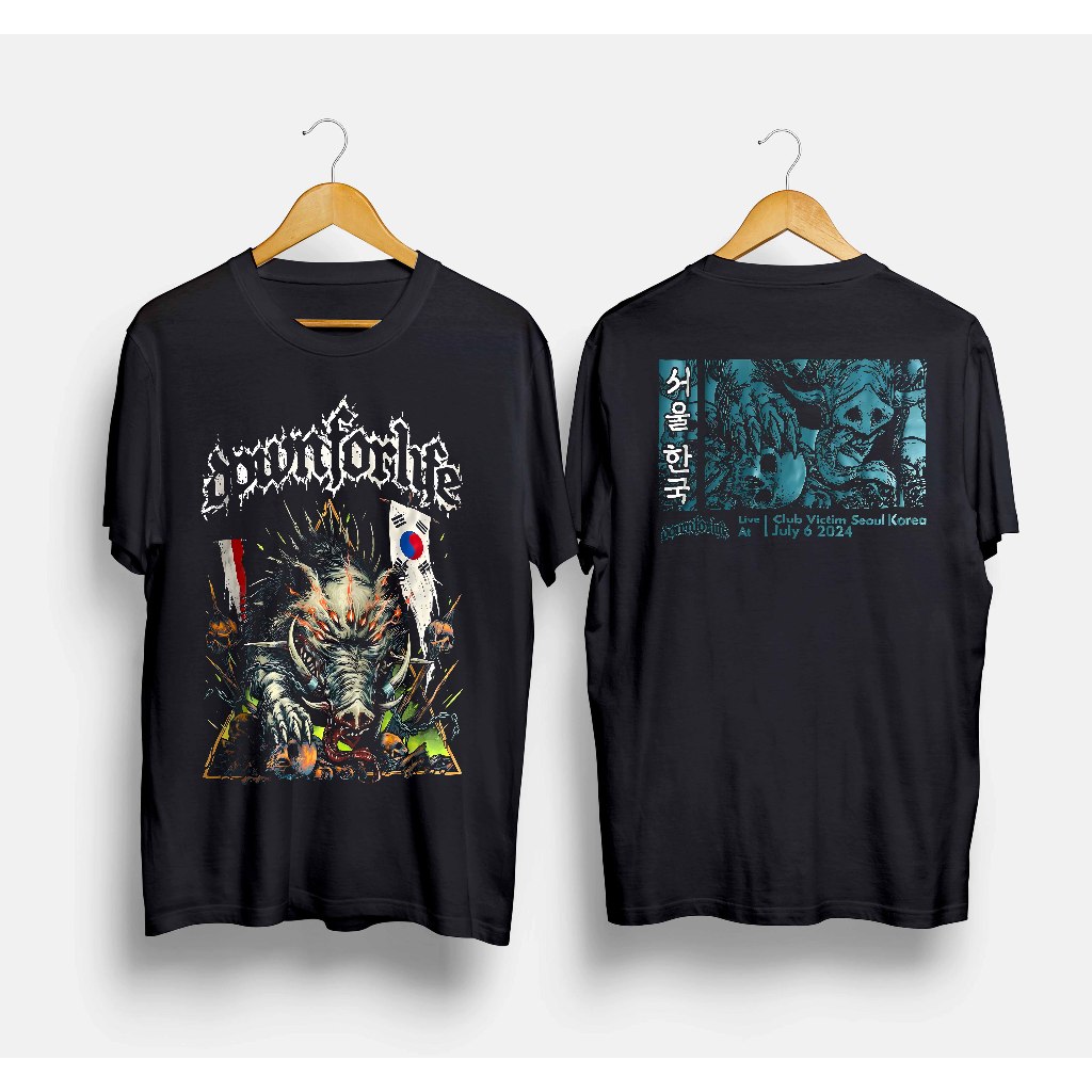Tshirt Band DOWN FOR LIFE - ASIA TOUR 2024 / Kaos Musik Rock Metal