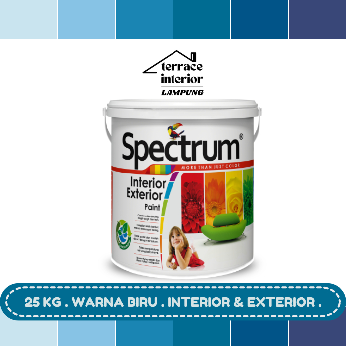 Cat Tembok Spectrum Interior & Exterior Warna Biru 25 Kg