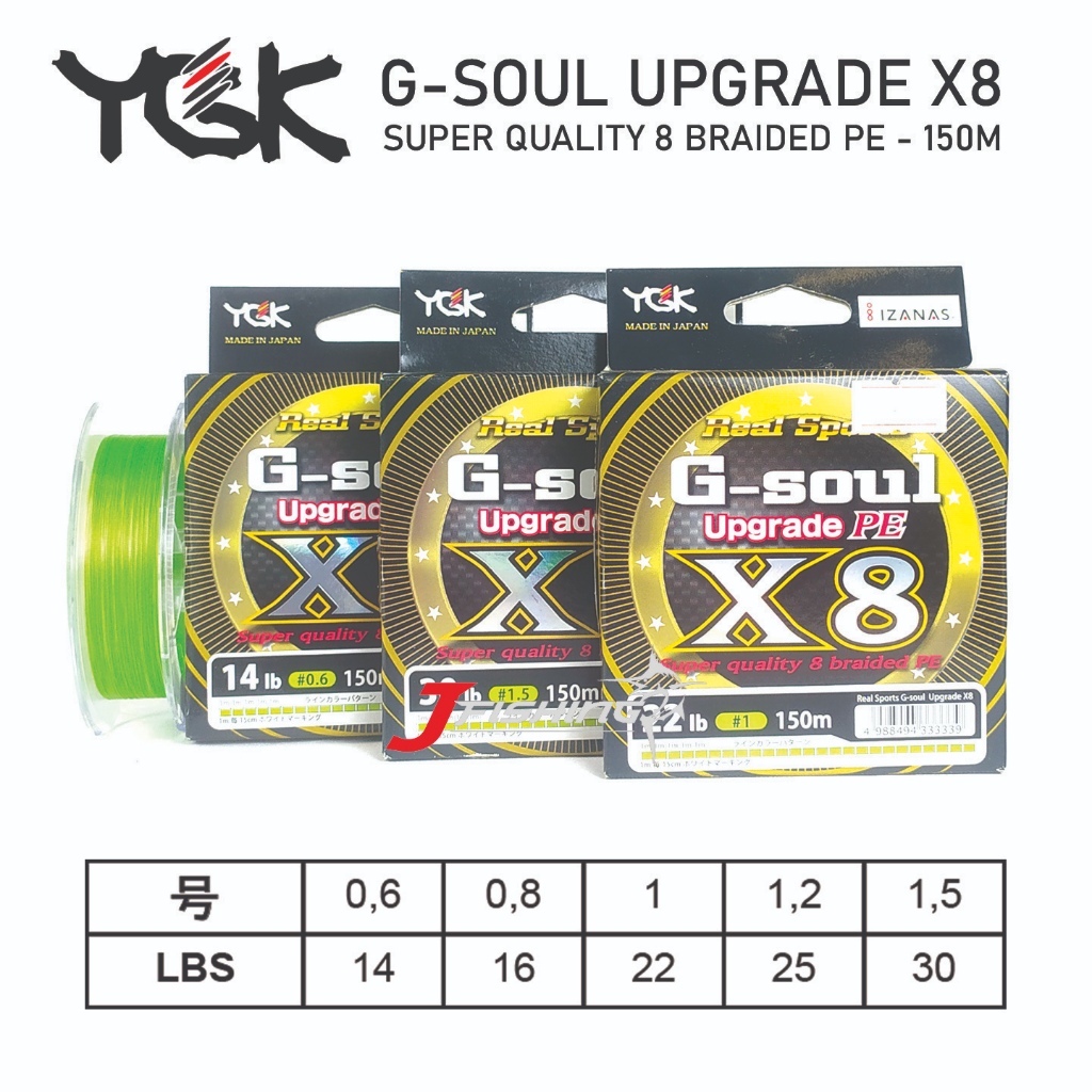 Senar PE YGK G-SOUL X8 UPGRADE 150M | PILIH UKURAN