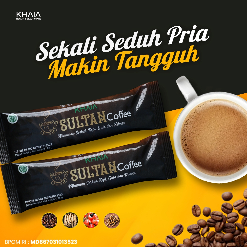 

(Original 100%) Kopi Sultan Khaia Coffee Hitam 3 in 1 Bubuk Herbal Ginseng Stamina Distributor Resmi