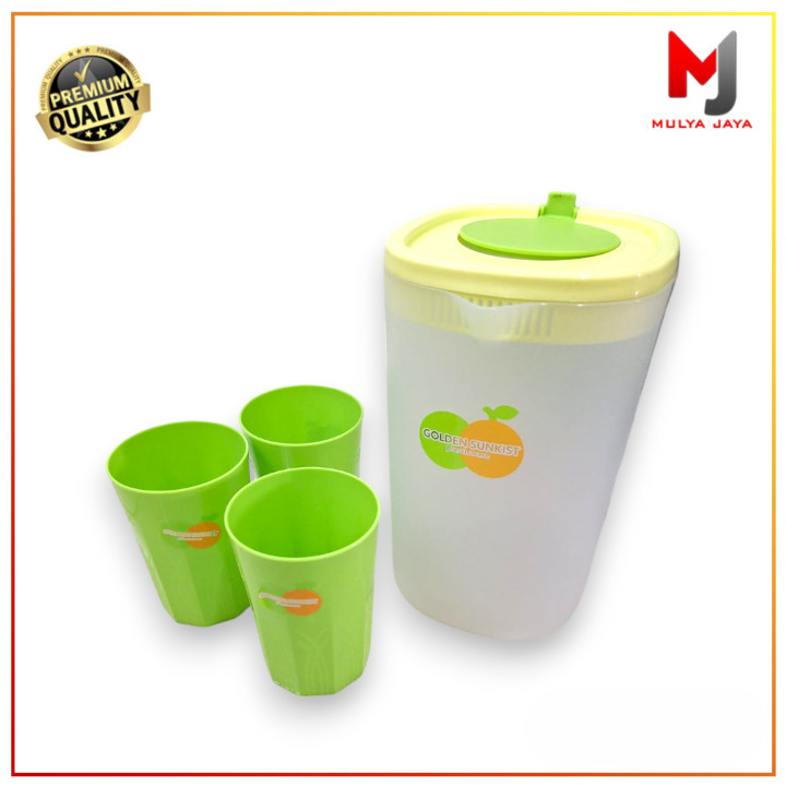 Golden Sunkist Teko Air Plastik KAT 3043 & Gelas Minum Plastik Kecil G 5018 Mulya Jaya