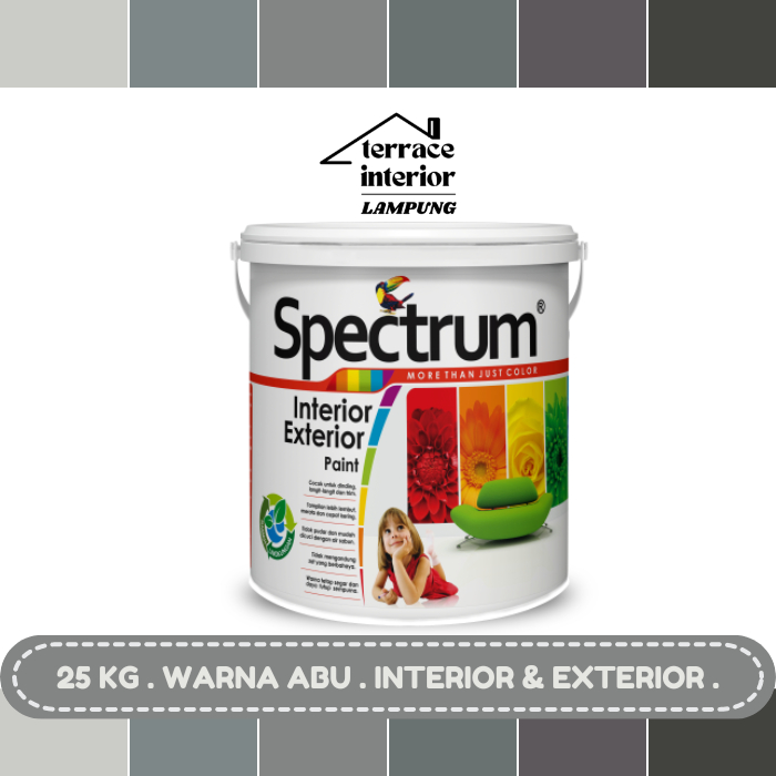 Cat Tembok Spectrum Interior & Exterior Warna Abu 25 Kg