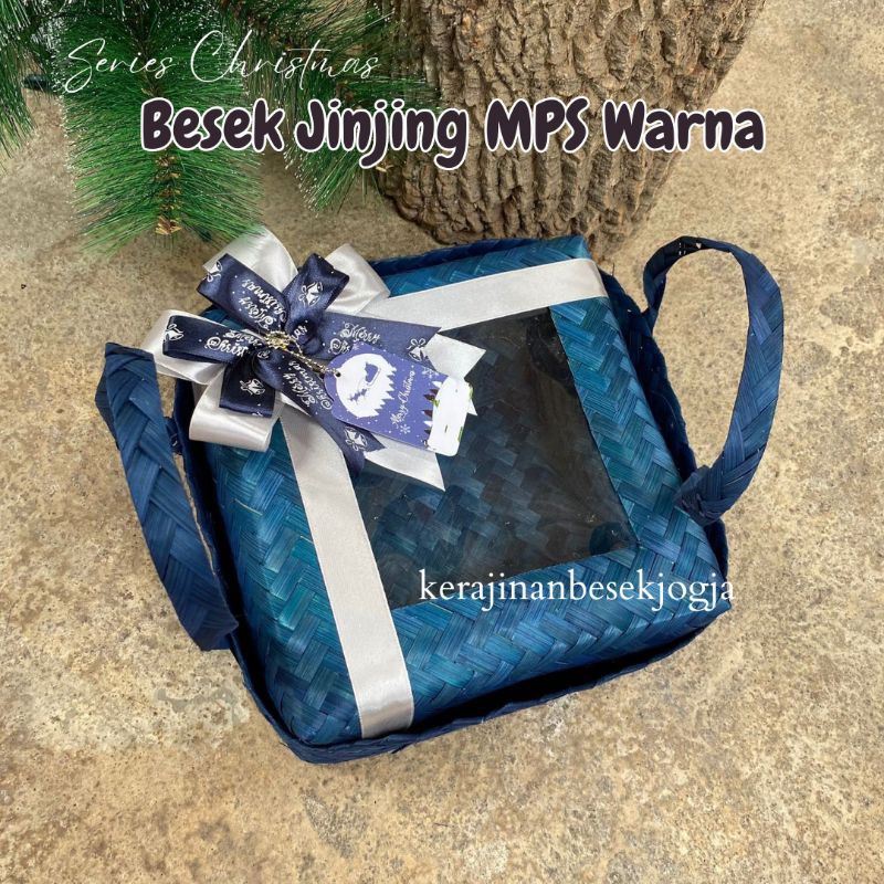 SPESIAL HAMPERS NATAL | BESEK JINJING WARNA MIKA PITA |  besek makanan besek ayam hampers natal tas 