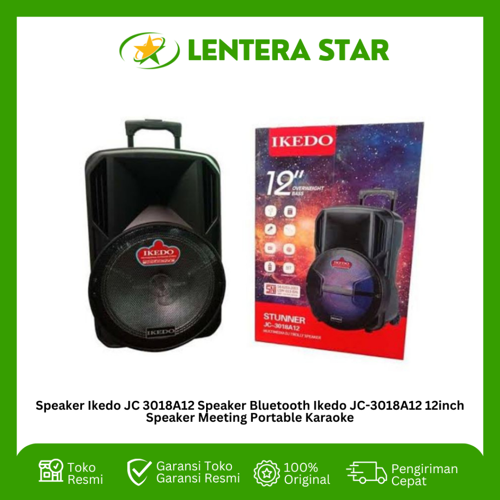 Speaker Ikedo JC 3018A12 Speaker Bluetooth Ikedo JC-3018A12 12inch Speaker Meeting Portable Karaoke