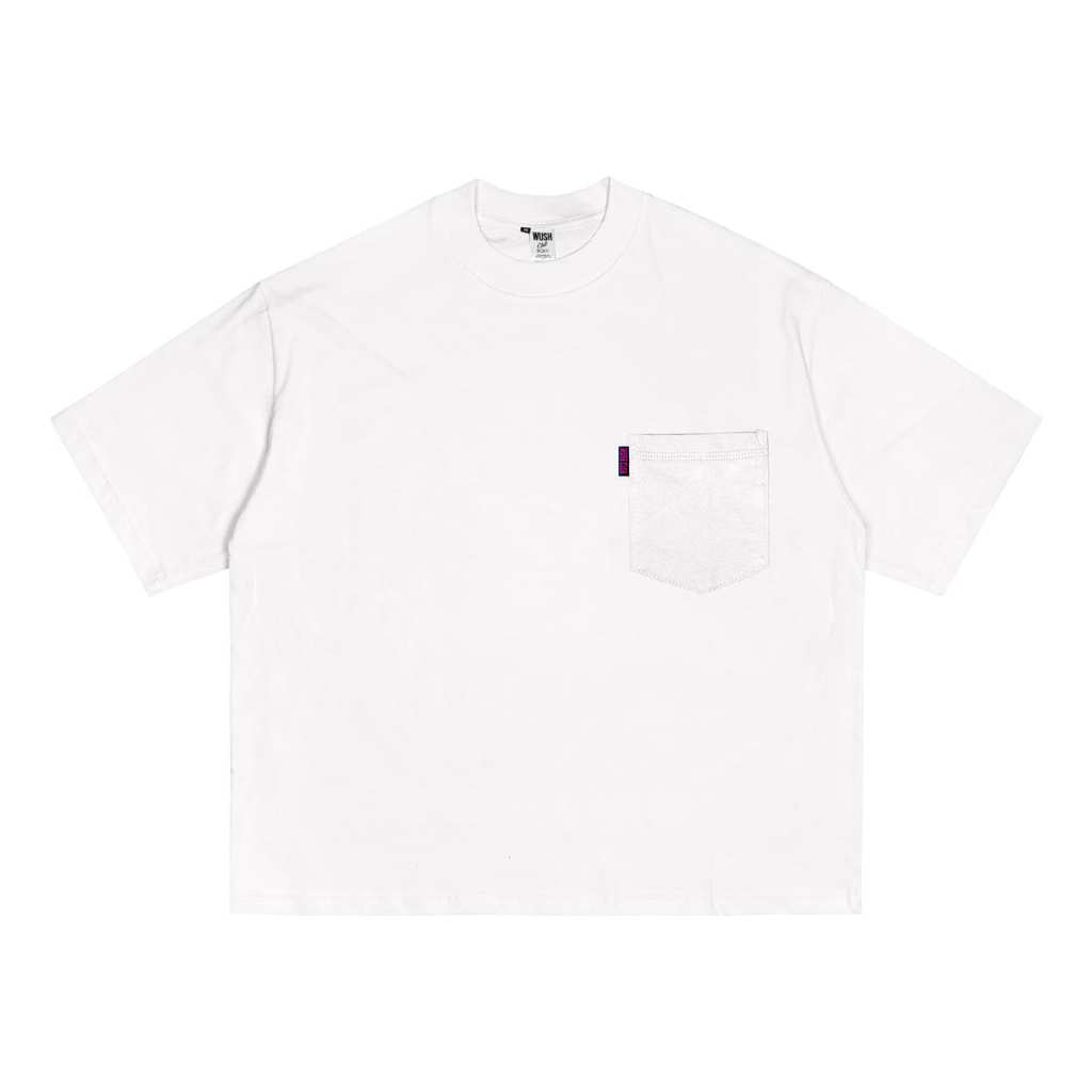 WUSH CLUB BOXY POCKET FIT TEE BAJU KAOS DISTRO SAKU PRIA WANITA POLOS OVERSIZE COTTON COMBAD 24S PUT