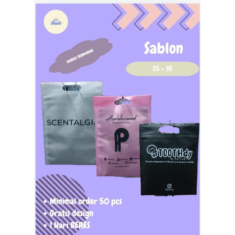 

TAS SPUNBON CUSTOM OVAL 25 x 35 FREE SABLON & DESAIN 1 HARI BERES