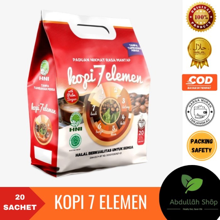 

KOPI 7 ELEMEN ISI 20 HNI HPAI BPOM Herbal Coffee Seven Element With