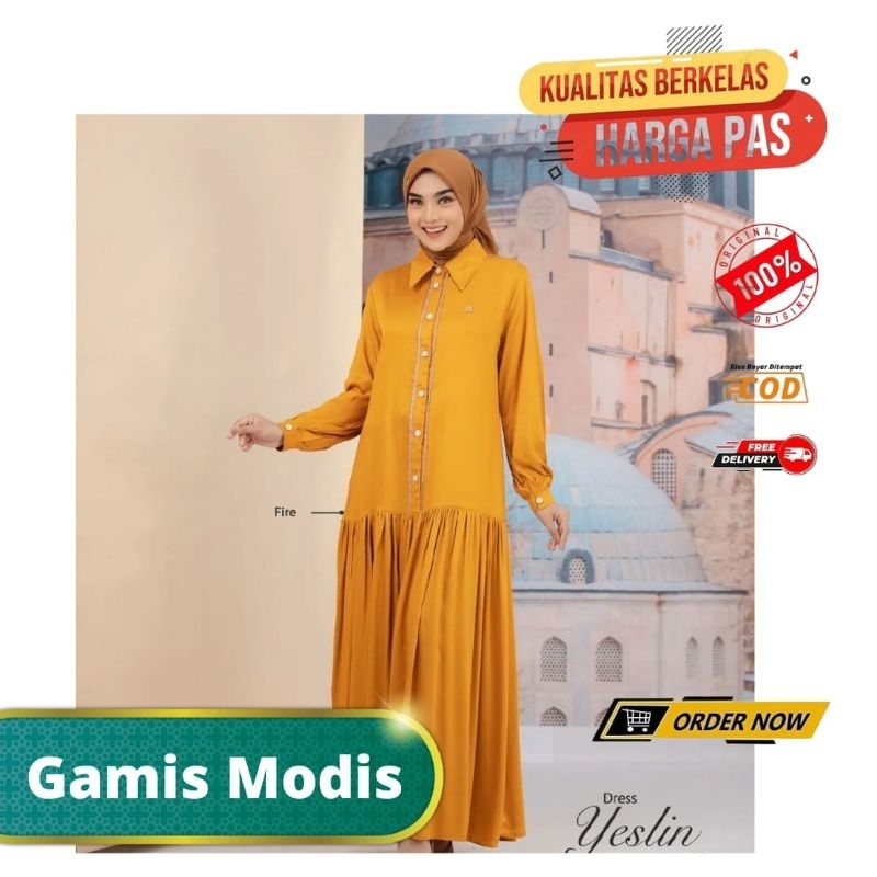 YESLIN DRESS BY HIJAB ARRAFI GAMIS TERBARU ARRAFI GAMIS POLOS DRESS DEWASA DRESS KONDANGAN DRESS PEN
