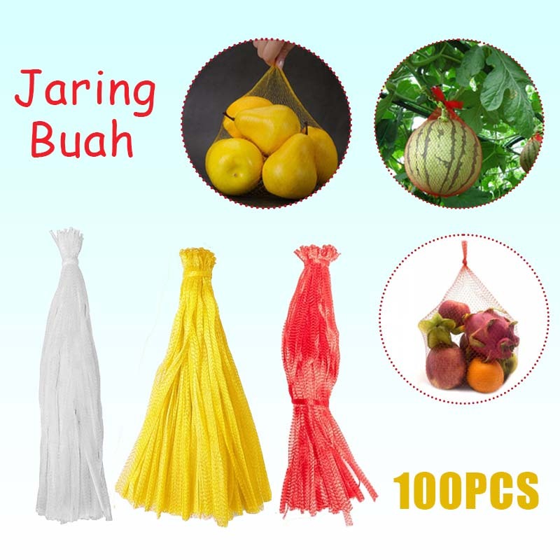 100pcs Jaring Polynet Buah Polinet Jaring Buah Jaring Buah Apel Universal Jaring Buah Buahan Hanger 