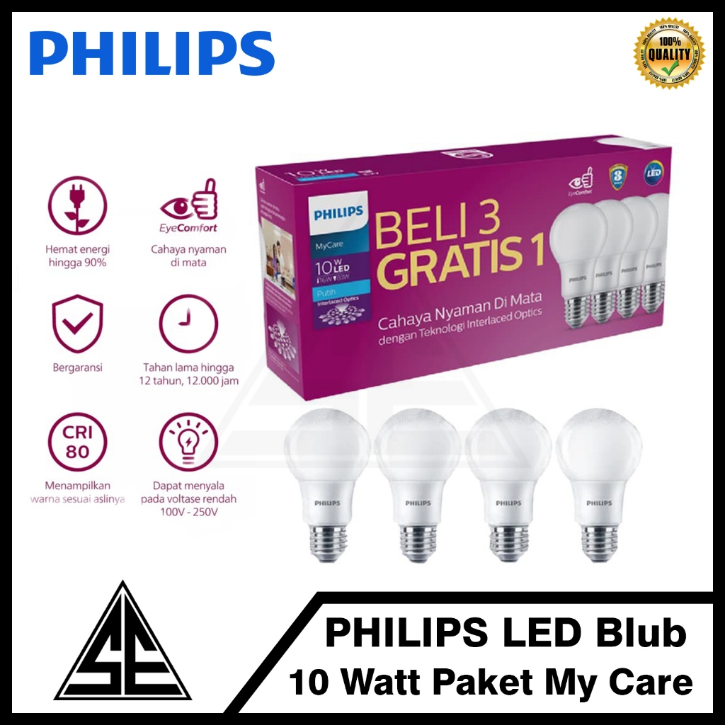 LAMPU LED PHILIPS PAKET 10 Watt My Care