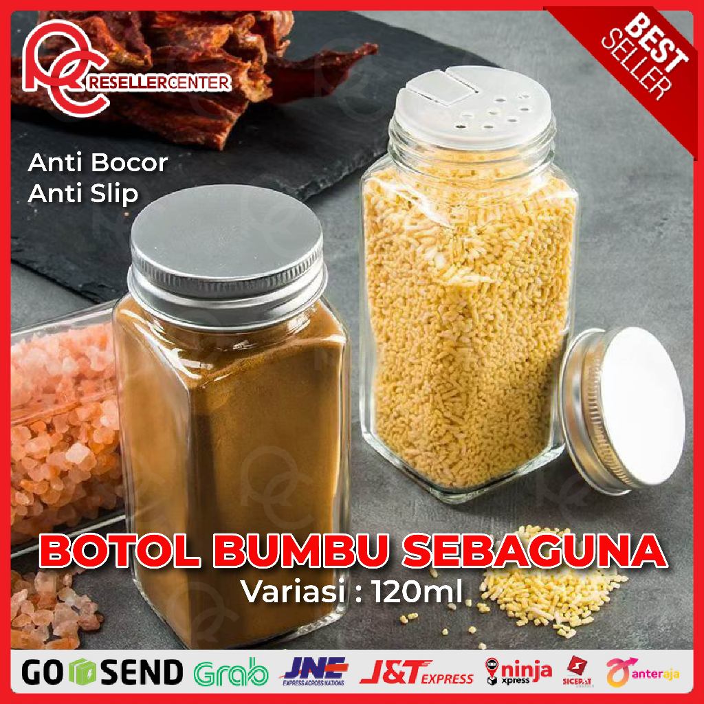 [JAR BUMBU DAPUR 120ML] Botol Jar Kaca Bening Bumbu Dapur - 120ML