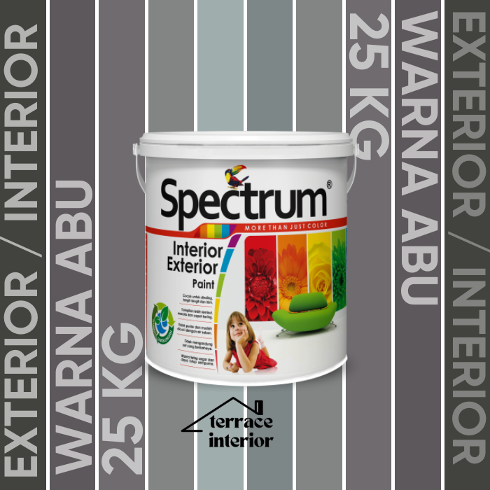Cat Tembok Spectrum Interior & Exterior Warna Abu 25 Kg