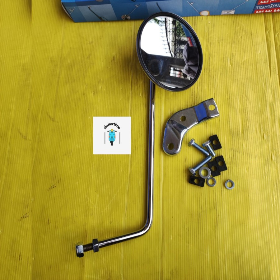 Spion BUMM bulat panjang plus bracket Utk semua vespa klasik