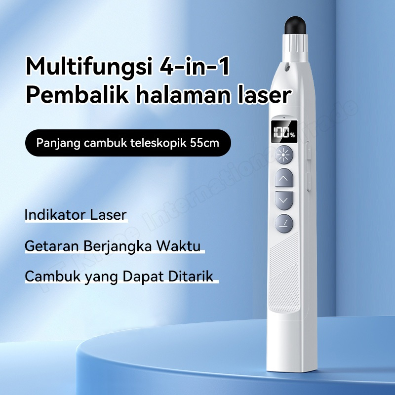 BASIKE Pointer Presentasi Wireless Finger Cambuk Ditarik 55cm Digital PPT Presenter Page Turning