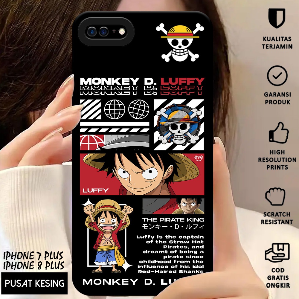 CASE IPHONE 8 PLUS - Casing Hp Iphone 8 Plus Motif ONE PIECE - Case Hp - Casing Iphone 8 Plus - Soft