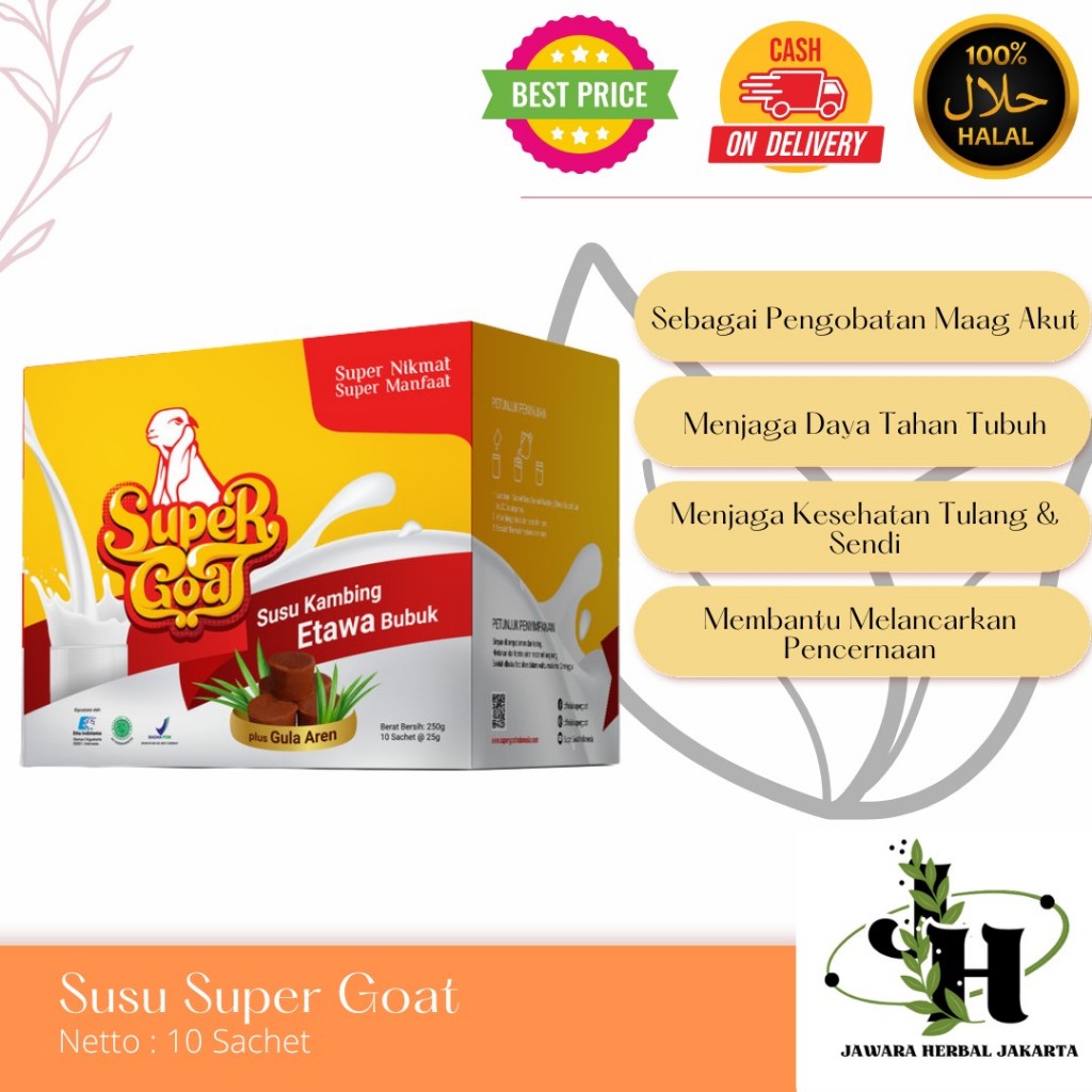 

Supergoat Susu Kambing Etawa Bubuk Plus Gula Aren Original BPOM