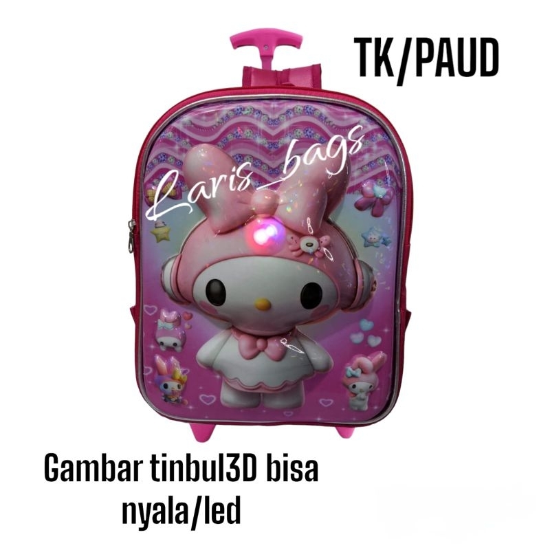 RB Tas sekolah anak perempuan/Tas troli BTS LED SD/Tas dorong anak/Tas bahu anak/Tas anak troli/tas