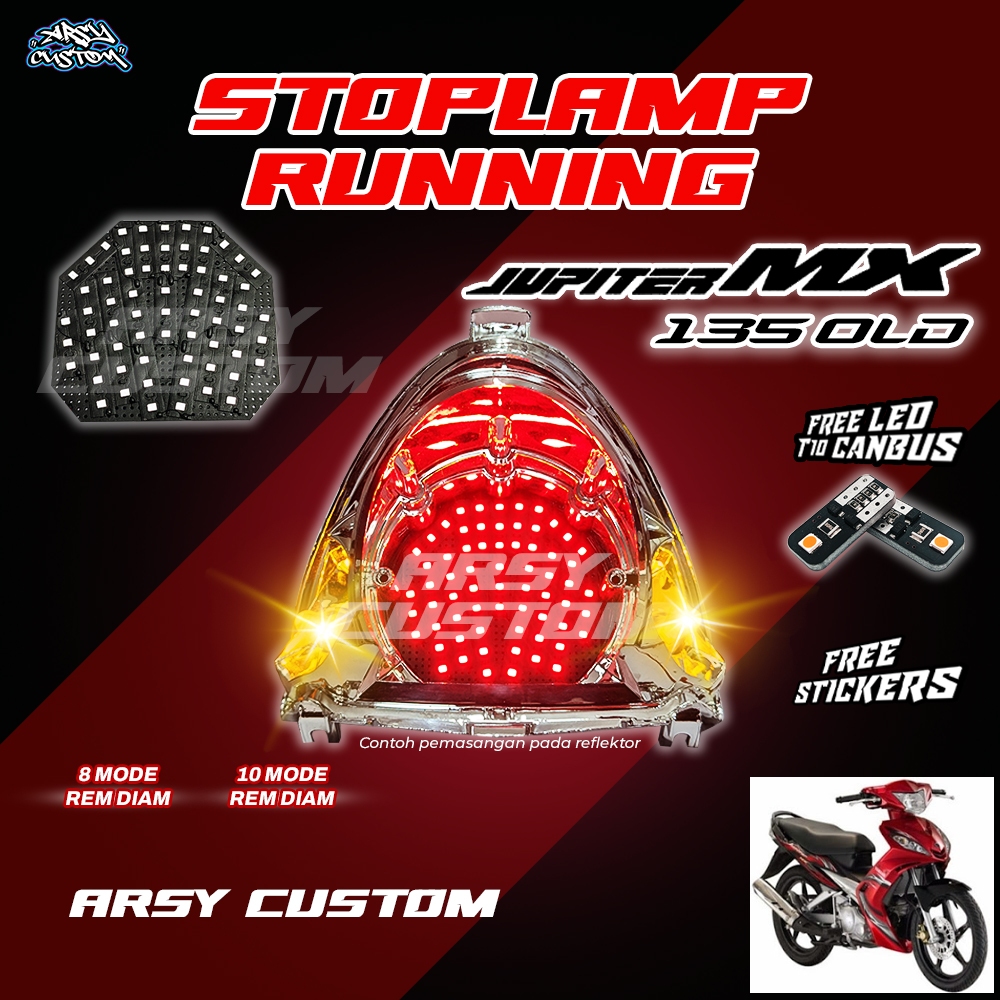 Lampu Rem LED JUPITER MX 135 Old 8 10 Mode Running Otomatis Manual Lampu Belakang Variasi