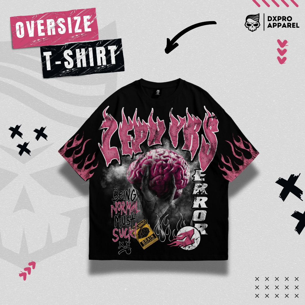 Zephyrs Brain Error Oversize Tshirt Heavy Cotton 20s
