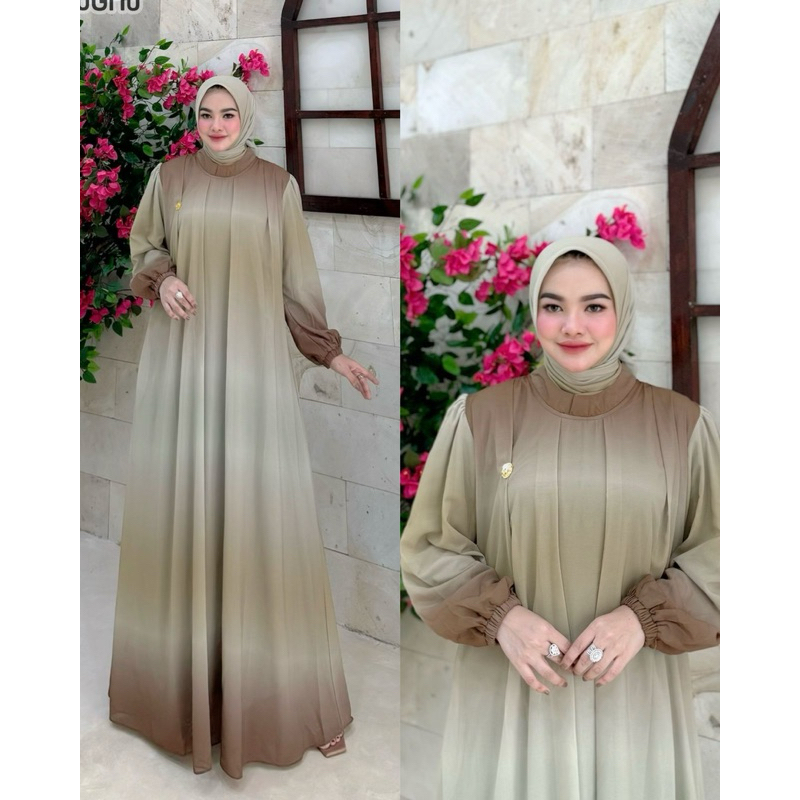 SYARIFAH gamis set scraft BY HIJAB IKA(ORIGINAL )set kekinian /set terbaru /cod/gratis ongkir /set L