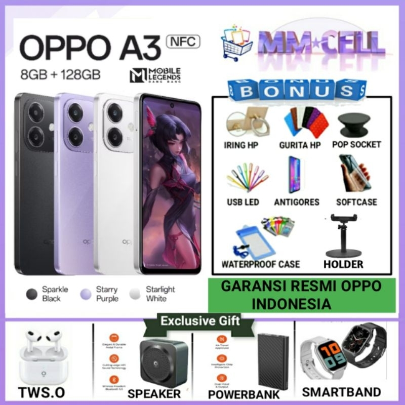 OPPO A3 RAM 8/128 GARANSI RESMI OPPO INDONESIA