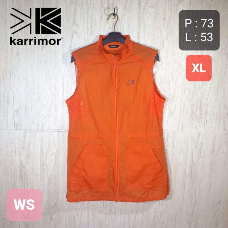 Rompi Vest Sport Wanita Cewek KARRIMOR Parka Windbreaker Ultra Light Outdoor Hiking Running Sepeda S