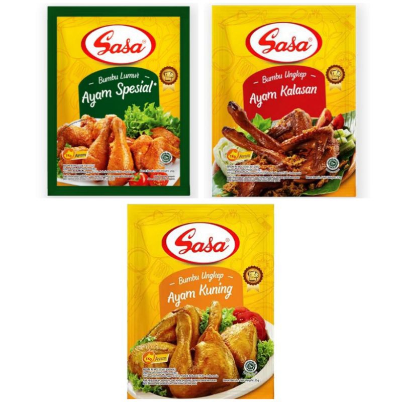 

Sasa Bumbu dapur instant Ungkep Ayam Kalasan kuning Lumur ayam spesial