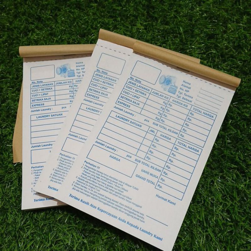 

NOTA LONDRY 2 RANGKAP ISI 100 LEMBAR 50 SET READY STOK
