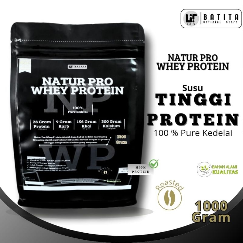 

WHEY PROTEIN - NATUR PRO 100% SUSU KEDELAI MURNI 1000 GRAM ORIGINAL 100%