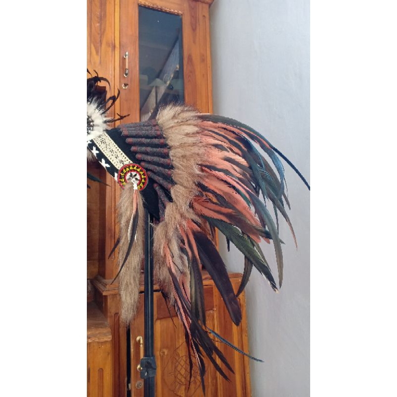 Topi apache hindian  warna klaras/coklat pita