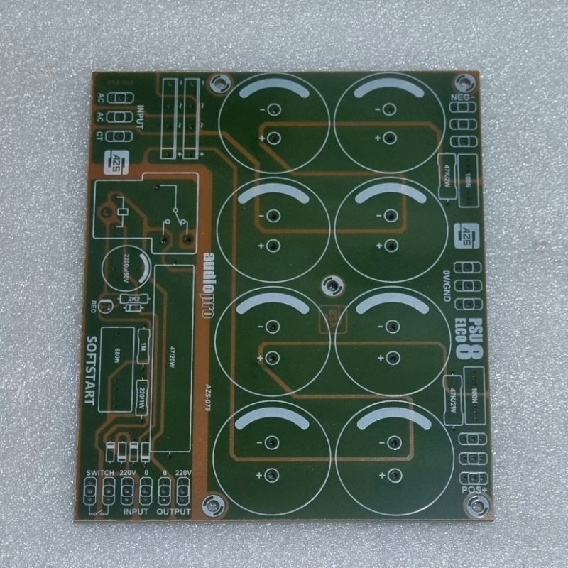 PCB PSU Power Amplifier 8 Elco Plus Softstart