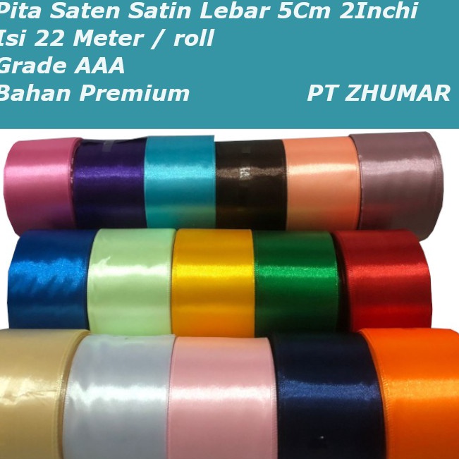 

Pita Satin Lebar 2inchi 5cm Premium Per roll