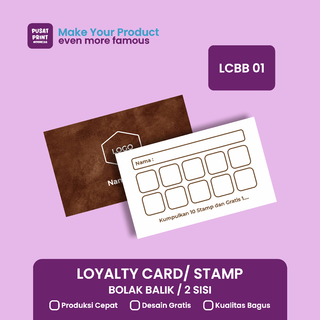 

Kartu Loyalty Card /Kartu Stamp/Stamp Card LCBB 01