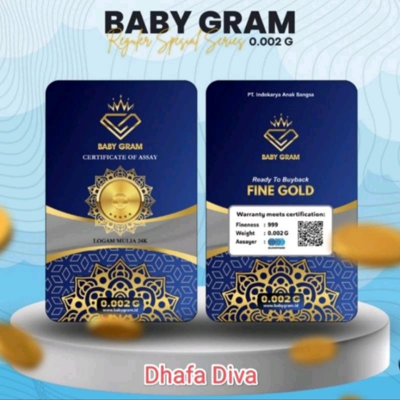 Baby Gram 0.002 0,002 Gram Emas Mini Gold Logam Mulia 24 Karat