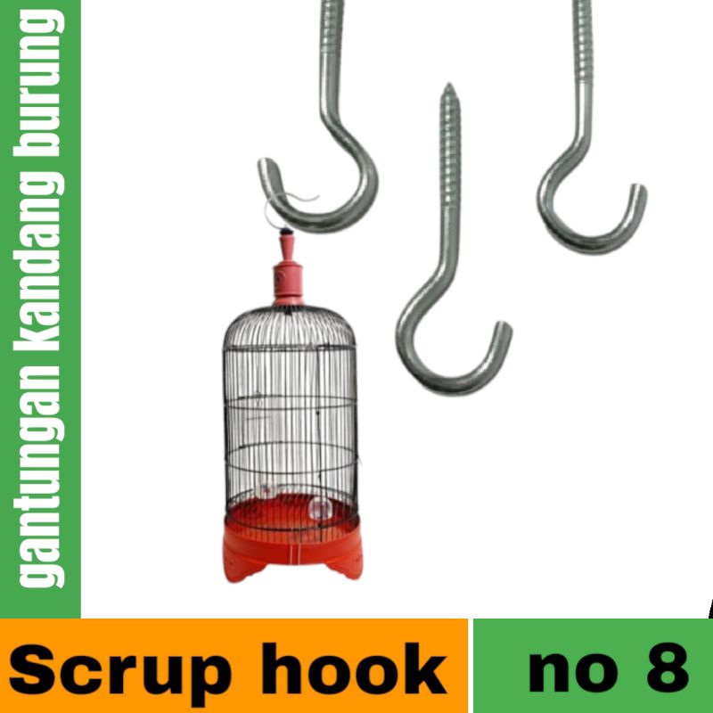 scrup hook no 8 scrup /gantungan burung