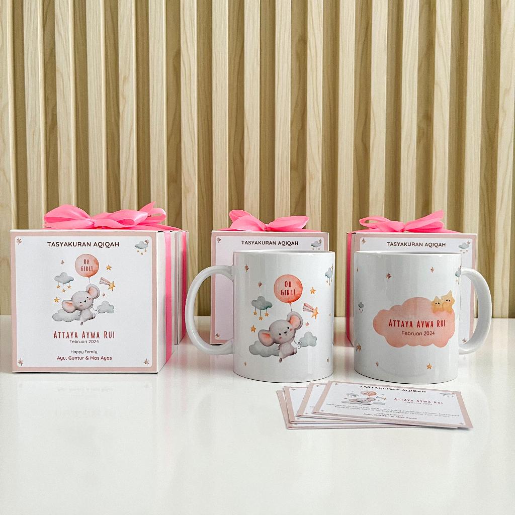 Souvenir Hampers Mug Custom Aqiqah / baby born / lahiran / wedding / pernikahan / khitanan