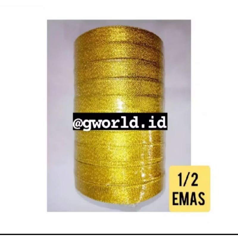 

PAKET pita glitter gold 1/2" isi 500pcs