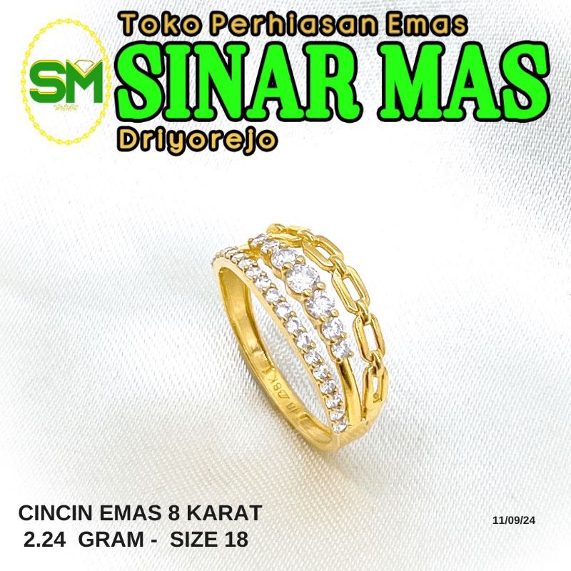 Cincin emas 8 karat 2.24 gram - 18