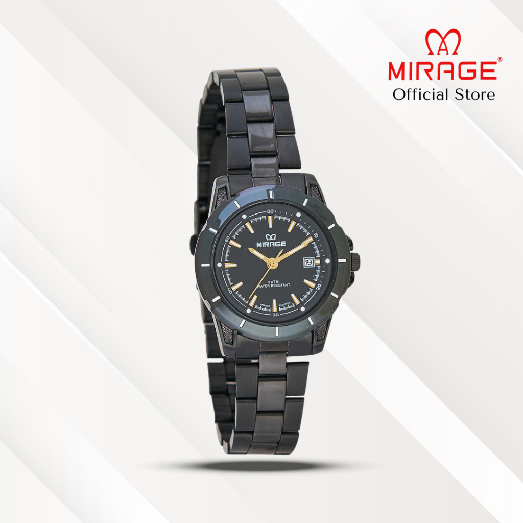 Mirage Jam Tangan Wanita Analog 8713 L Full Black Original Stainless