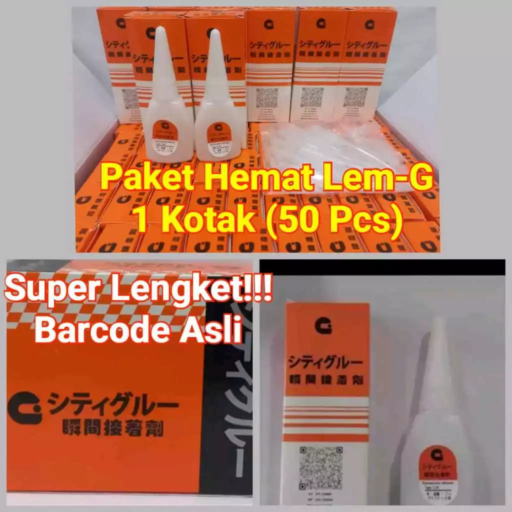 1 Kotak 50pcs PAKET HEMAT Per Kotak isi 50 Pcs Lem G Serbaguna Lem Korea Lem G Barcode, Grosir Murah