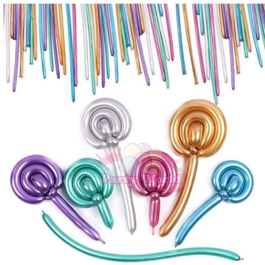 Balon Twist Chrome Balon Panjang isi 100 pcs