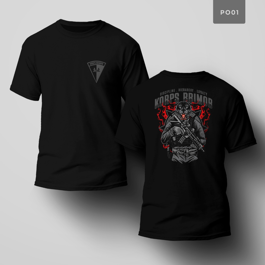 Kaos Distro Pria Lengan Pendek Hitam Premium Tema Polisi (PO)