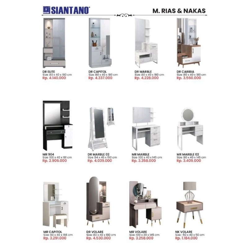 Meja Rias Dresser Siantano