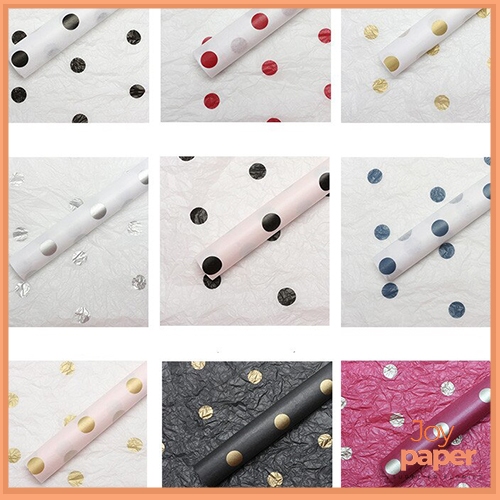 

20 Lembar Kertas Buket Polkadot Doorslag Cellophane kertas buket bunga polkadot KB04