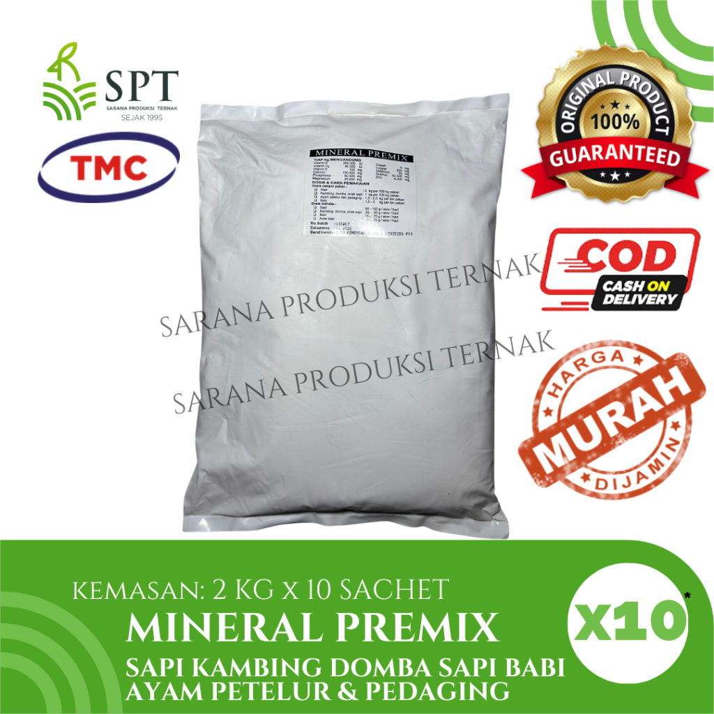 MINERAL PREMIX 1KG TMC HEWAN TERNAK SAPI KAMBING AYAM BABI KUDA KERBAU MINERAL PREMIUM KUALITAS TING