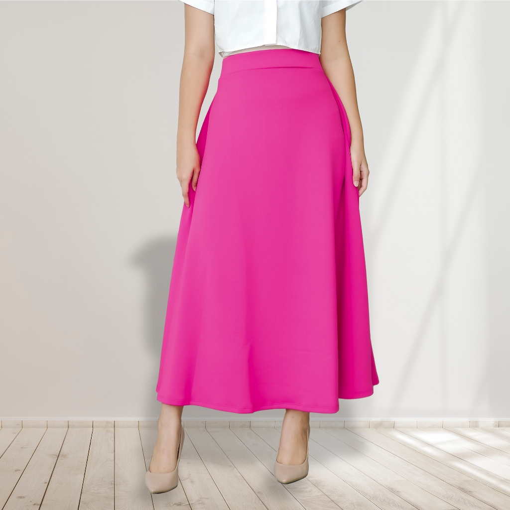 Ahlami.- Sabina Skirt Rok Putih Rok Putih Rok Kerja Rok Payung Rok Line A Rok Putih Premium Rok Scub