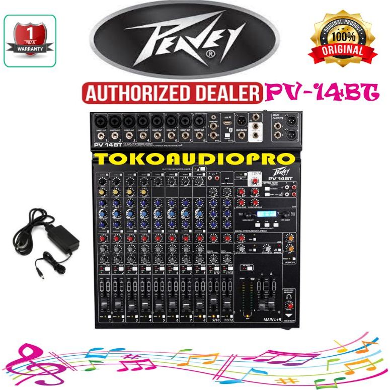 Mixer Peavey PV14Bt 14-Channel Compact Mixer with Bluetooth PV-14BT