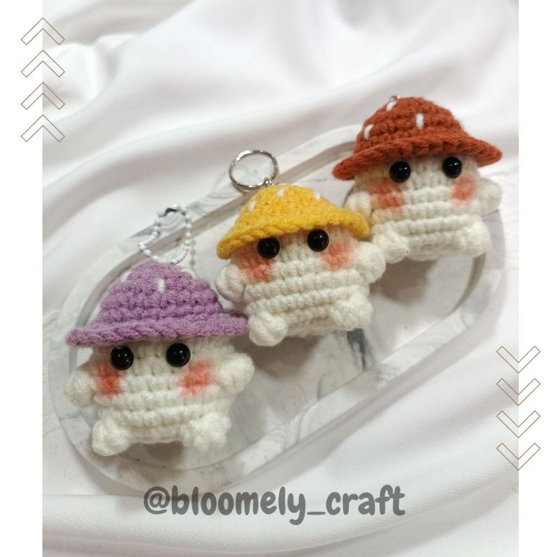 Mushroom Amigurumi Keychain | Ganci Rajut Boneka Jamur | Aksesoris Tas | Ganci Lucu | Ganci Rajut Mu