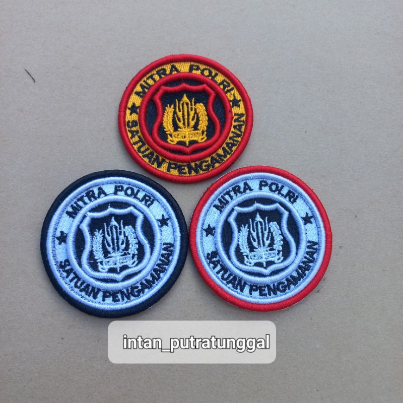 Logo Mitra Polri Satpam Bordir Timbul