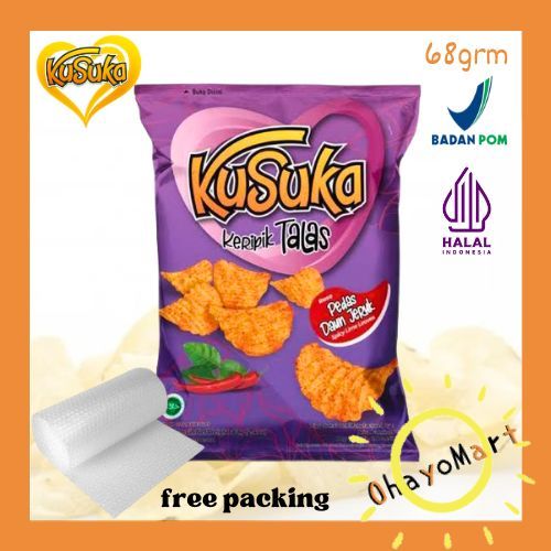 

Kusuka Keripik Talas Pedas rasa Daun Jeruk / Yam Chips Spicy Lime 68gr